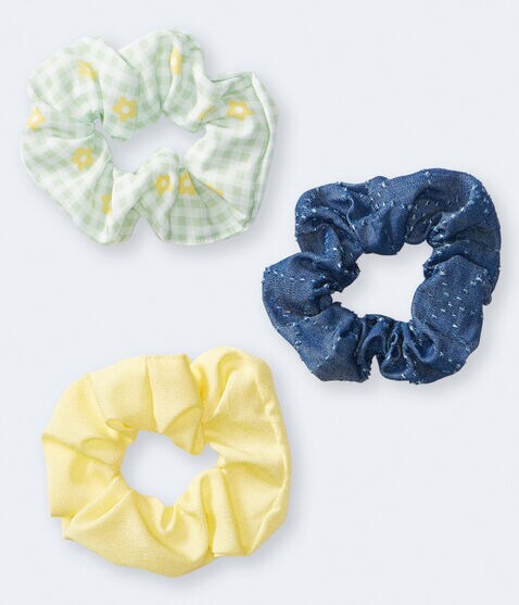 Floral Gingham Scrunchie 3-Pack Floral Gingham Scrunchie 3-Pack