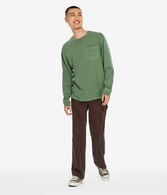 Long Sleeve Washed Pocket Crew Tee