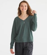 Long Sleeve Wear 2 Ways Cozy Waffle Tee