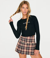 Long Sleeve Seriously Soft New York City Foil Cropped Baby Tee