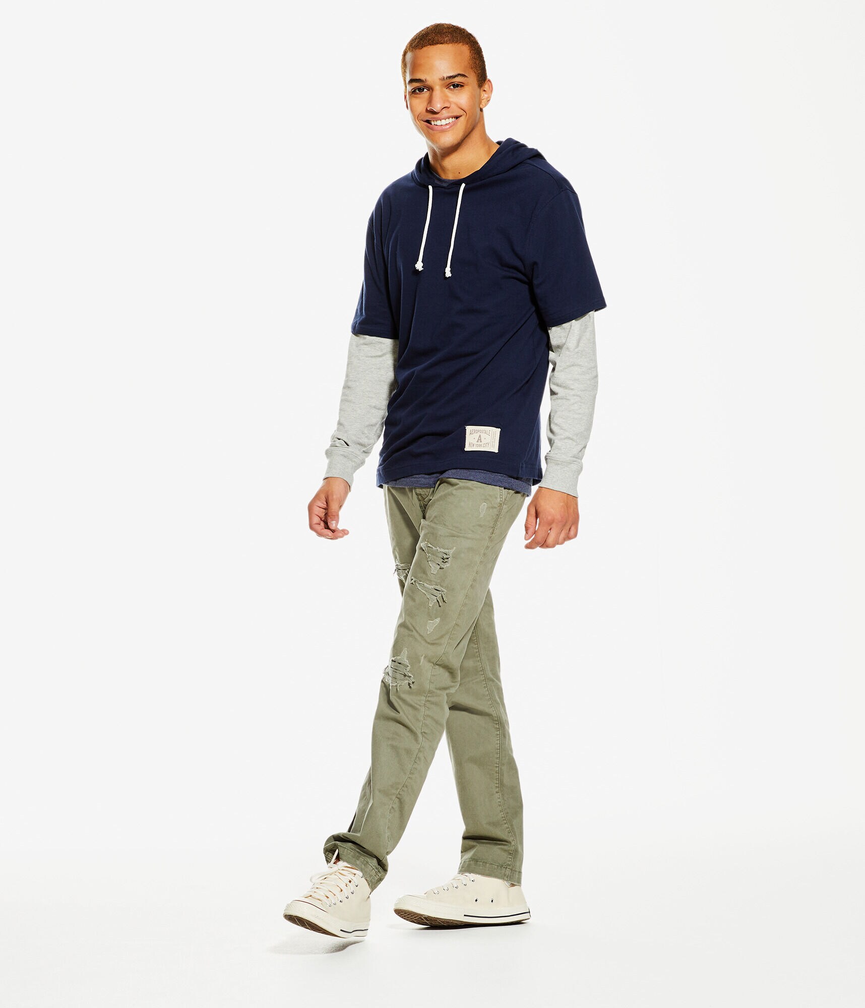 Long Sleeve Hooded Layered Tee