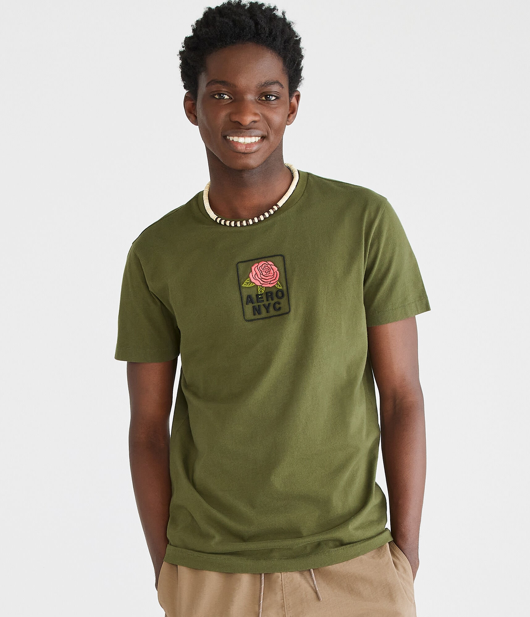 Aero NYC Rose Box Logo Graphic Tee