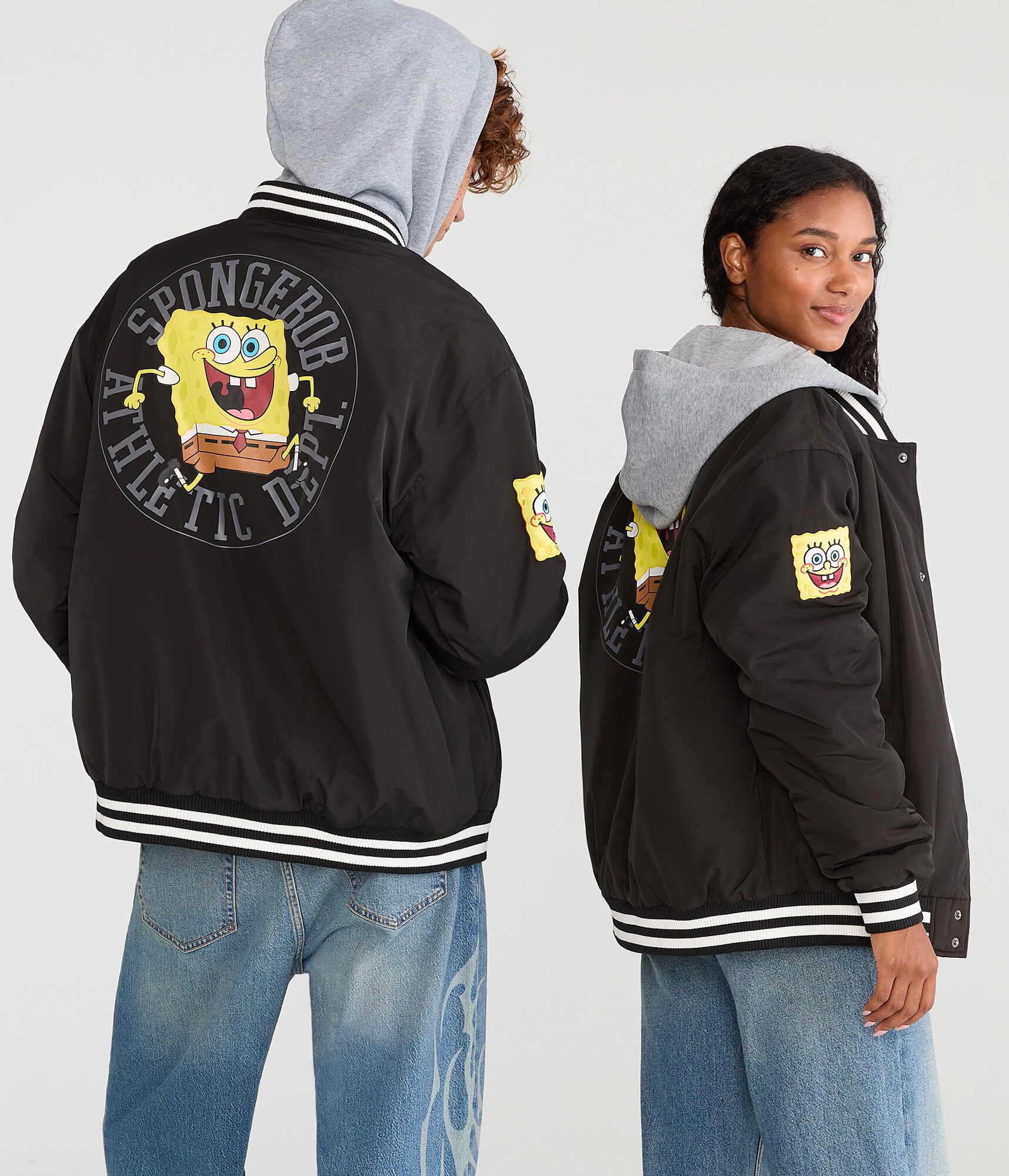 SpongeBob x Aero Athletic Dept Bomber Jacket
