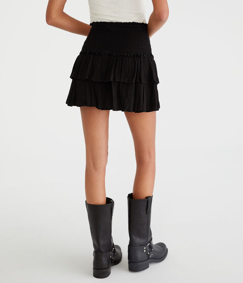 High-Waisted Ruffle Mini Skort