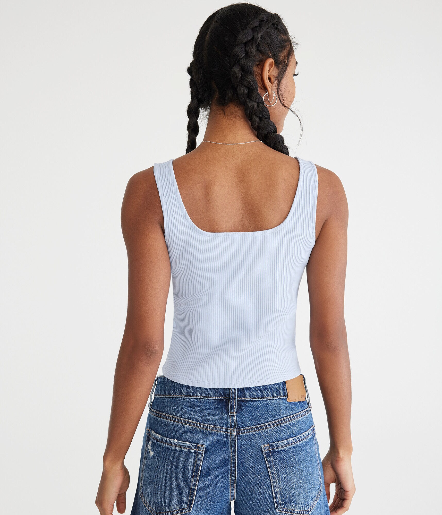 Solid Square-Neck Corset Tank