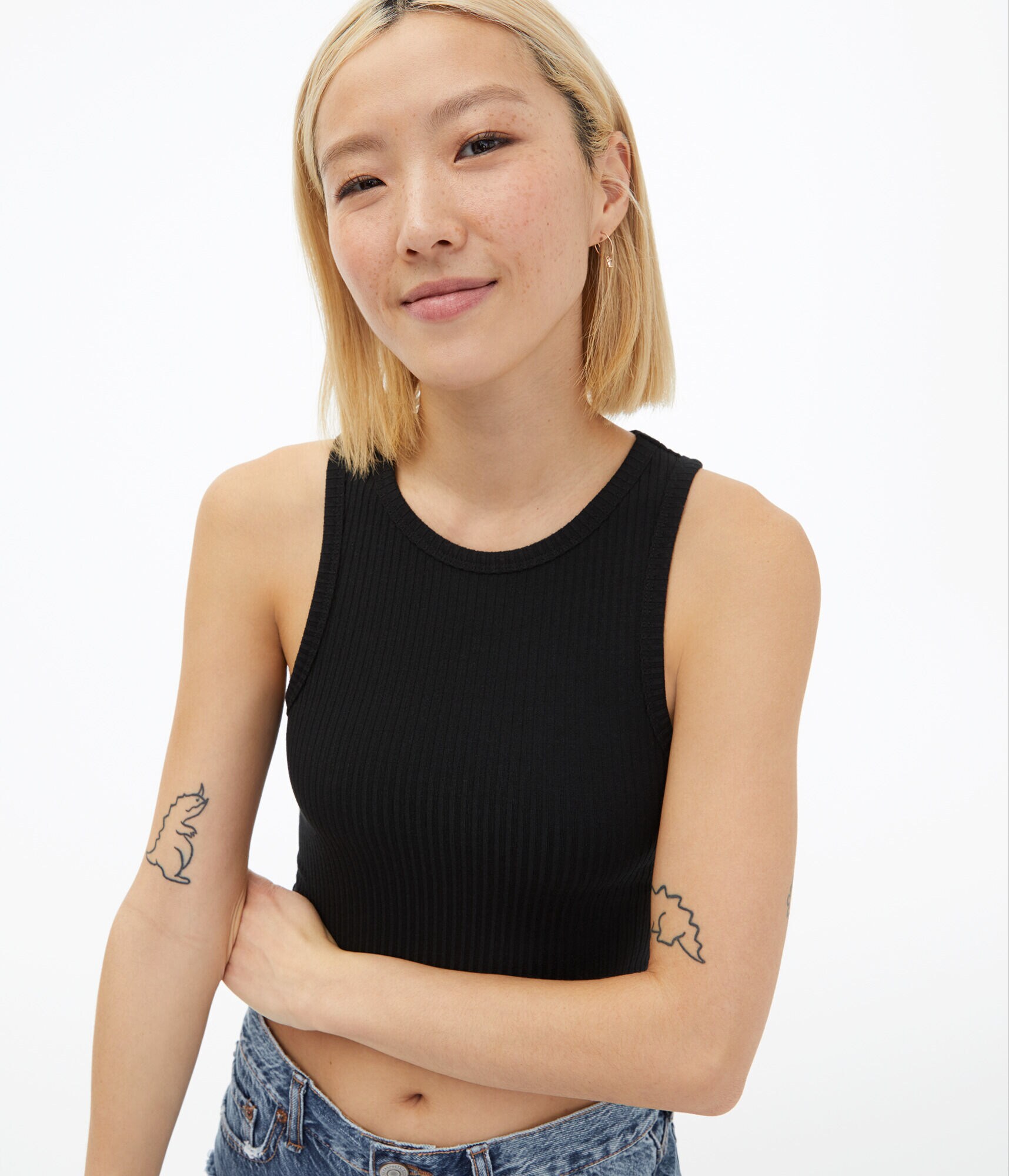 Cropped Reverse Racerback Tank