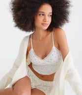 Floral Crossover Lace Cropped Cami