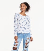 Long Sleeve Tie-Dye Waffle-Knit Reversible Tee
