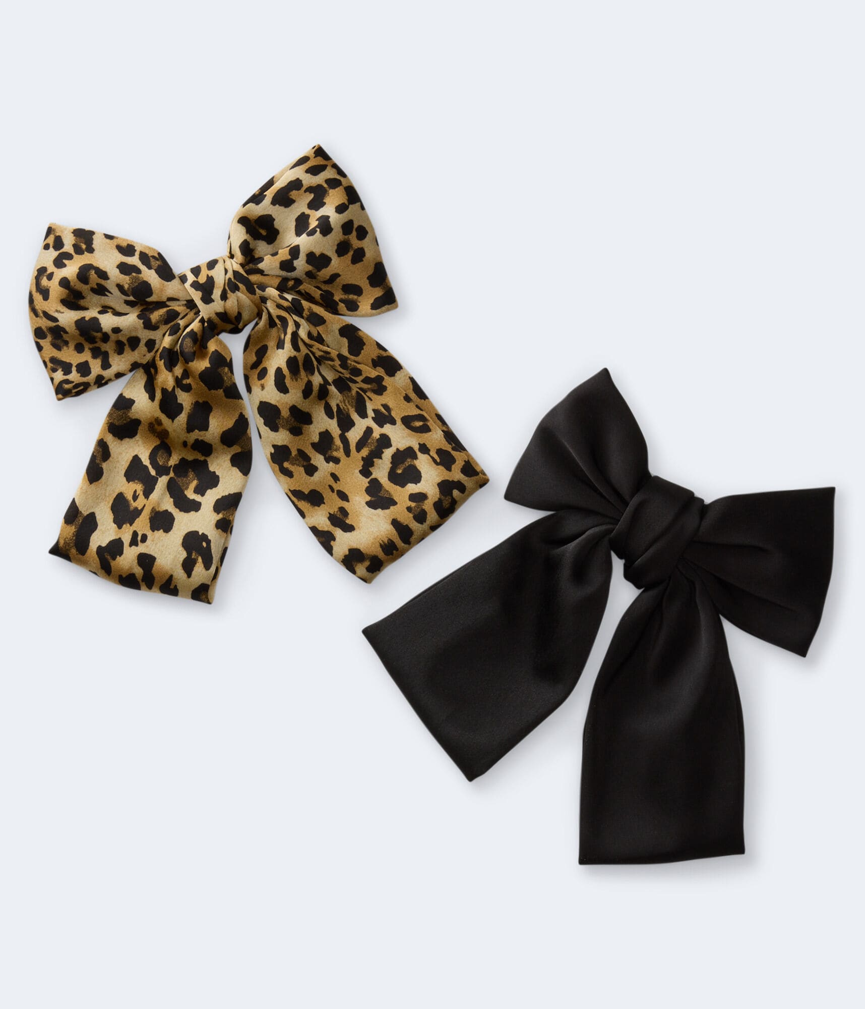 Leopard & Solid Bow Hair Clip 2-Pack