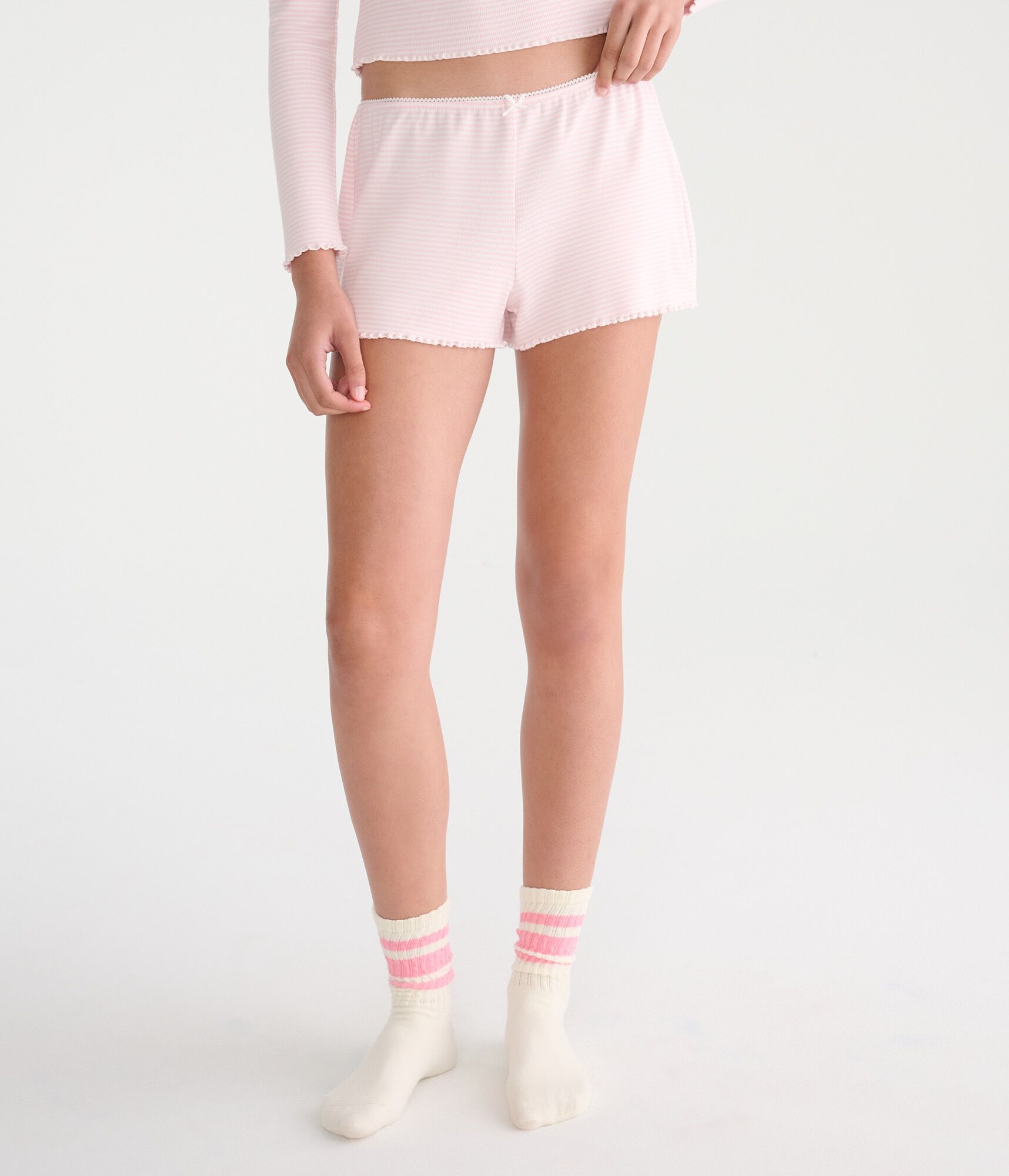Low-Rise Lettuce-Edge Sleep Shorts