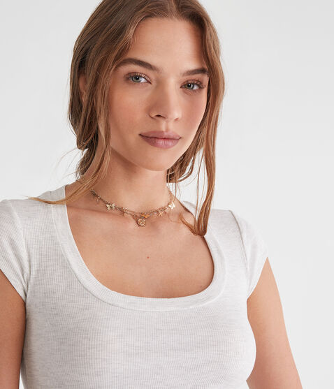 Seriously Soft Ribbed Scoop-Neck Baby Tee Seriously Soft Ribbed Scoop-Neck Baby Tee