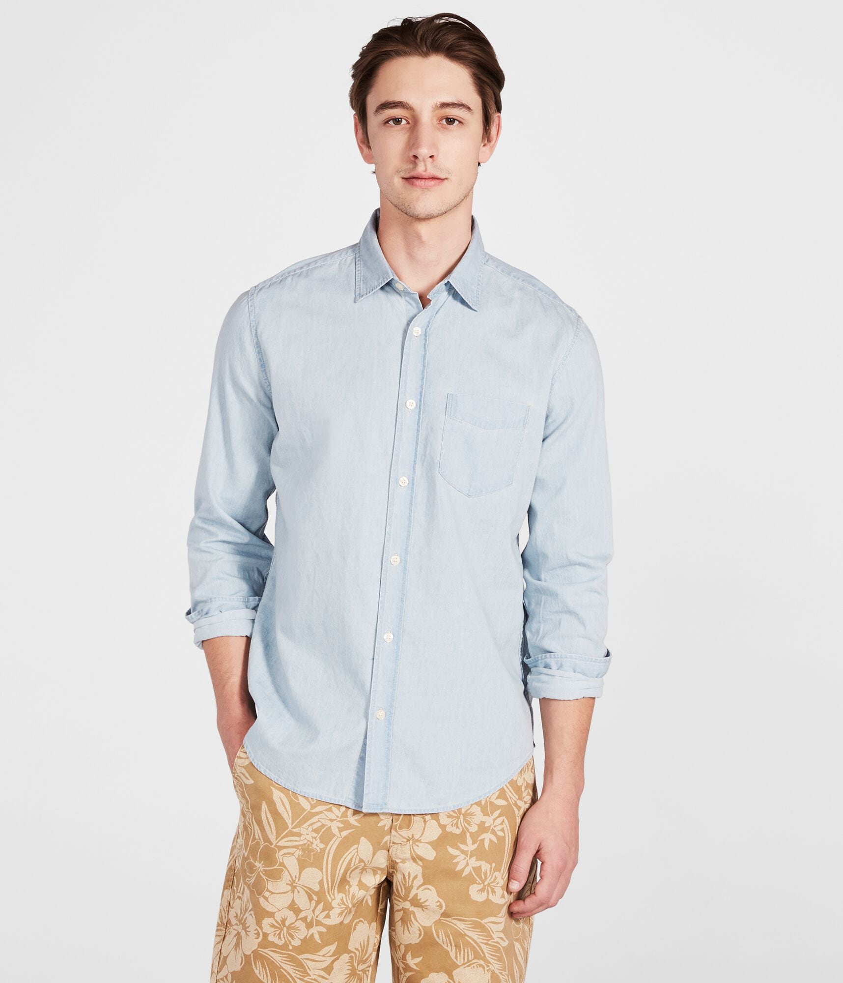 Cape Juby Light Wash Denim Button Down