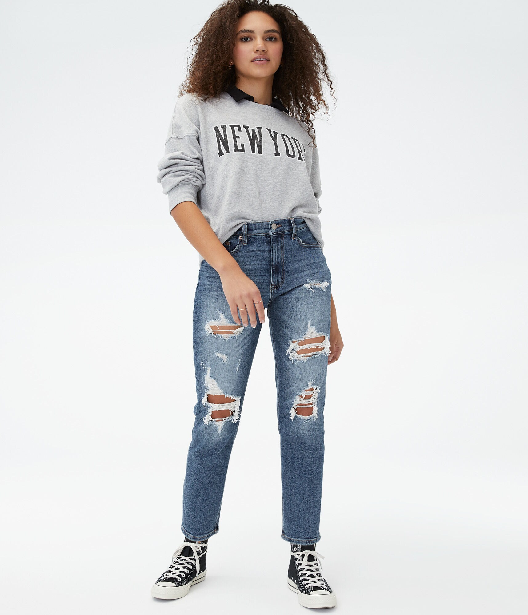 High-Rise Stretch Mom Jean