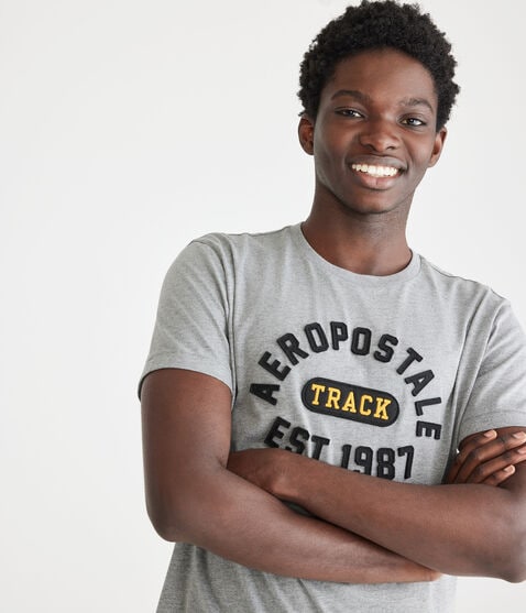 Aeropostale Track Appliqué Graphic Tee