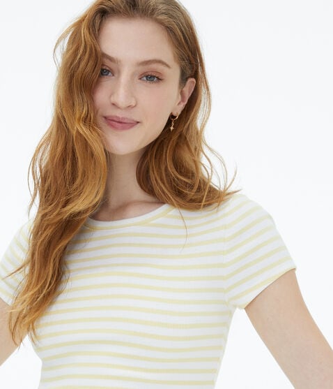 Seriously Soft Striped Cropped Baby Tee