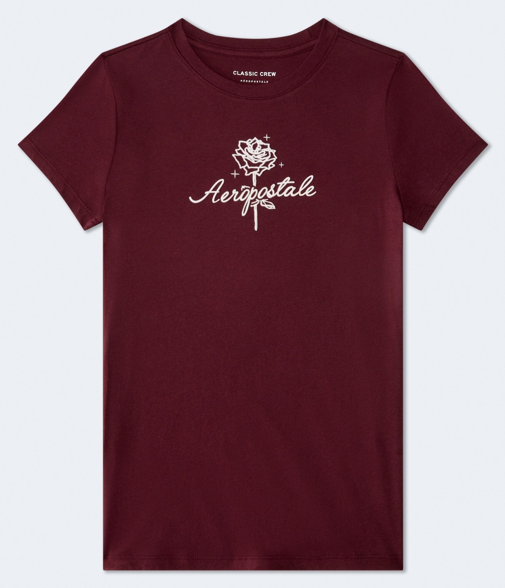 Aeropostale Rose Flocked Graphic Tee