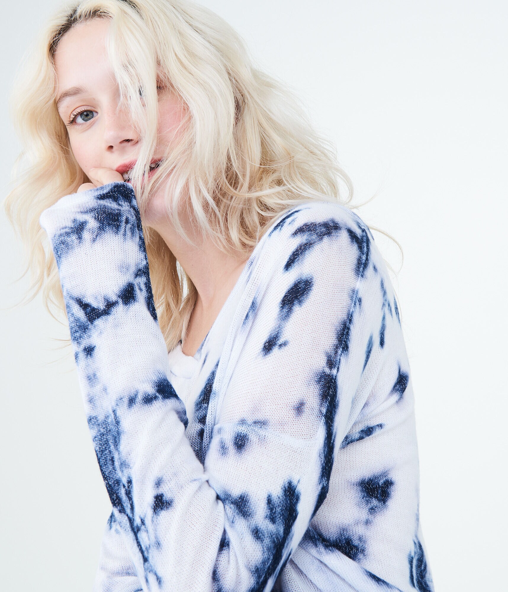 Long Sleeve Tie-Dye Knit Top