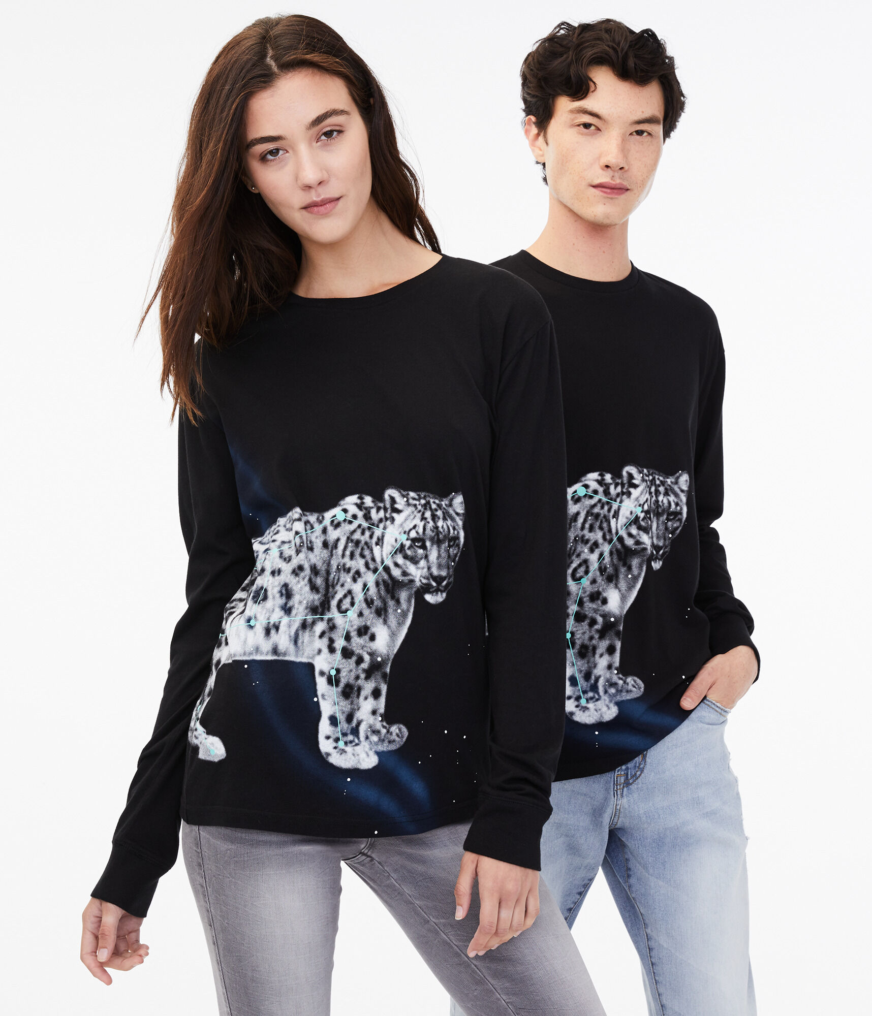 Long Sleeve Jaguar Spirit Animal Graphic Tee