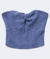 Twist Rib-Knit Cropped Tube Top