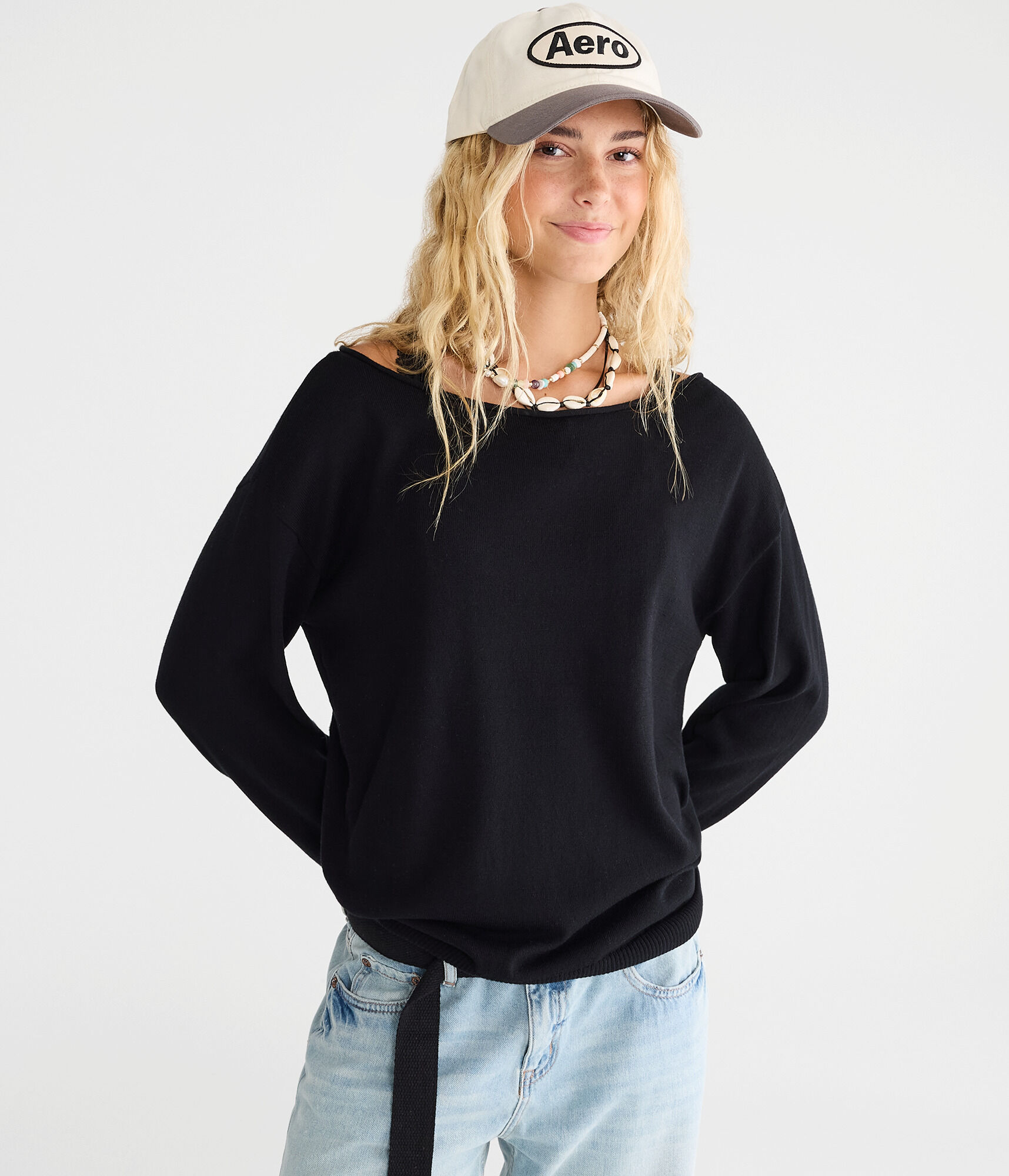 Slouchy Off-The-Shoulder Sweater