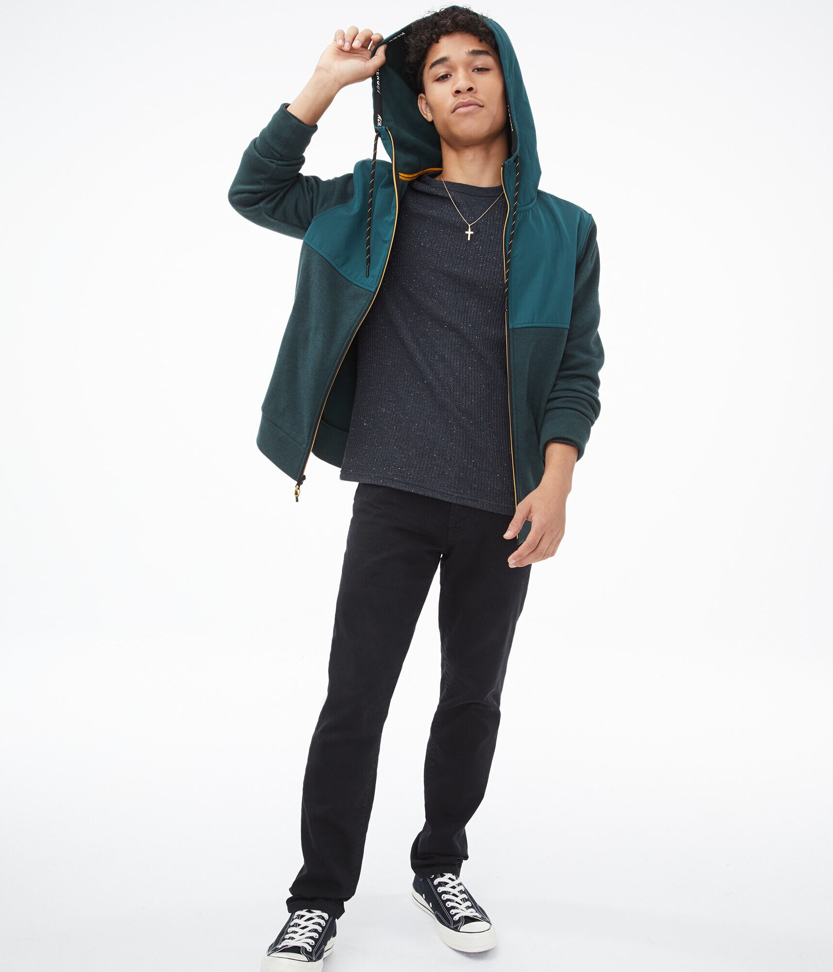 Mixed Media Tech Fleece Full-Zip Hoodie