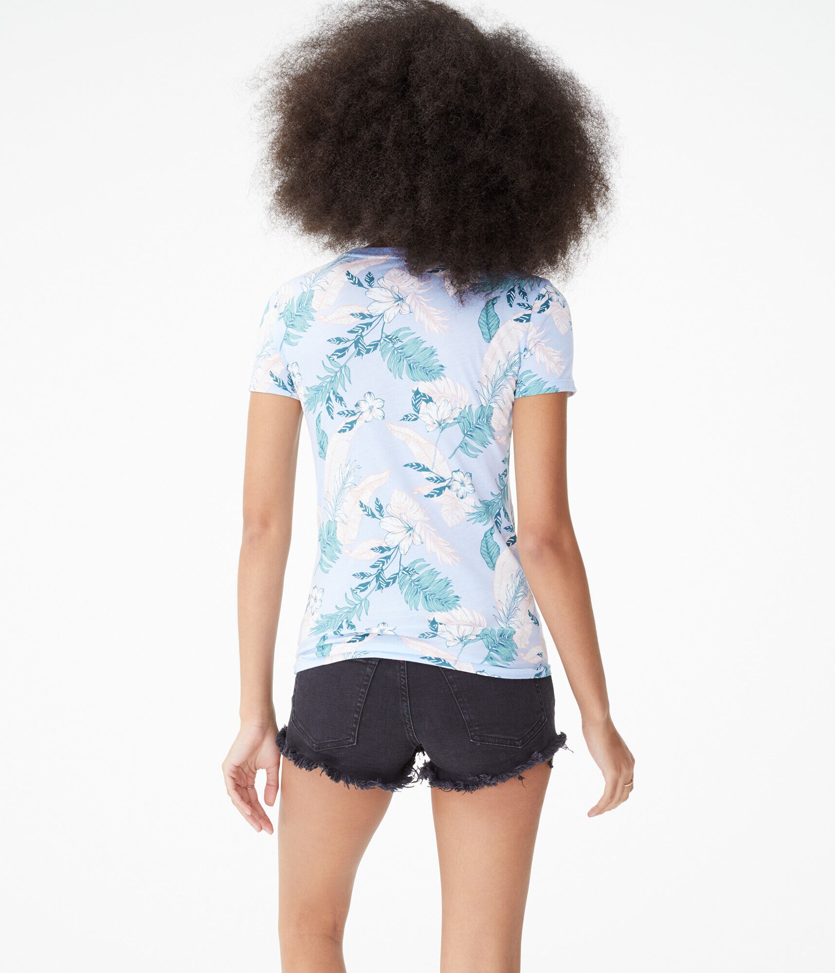 Aero Floral Frond Appliqu&eacute; Graphic Tee