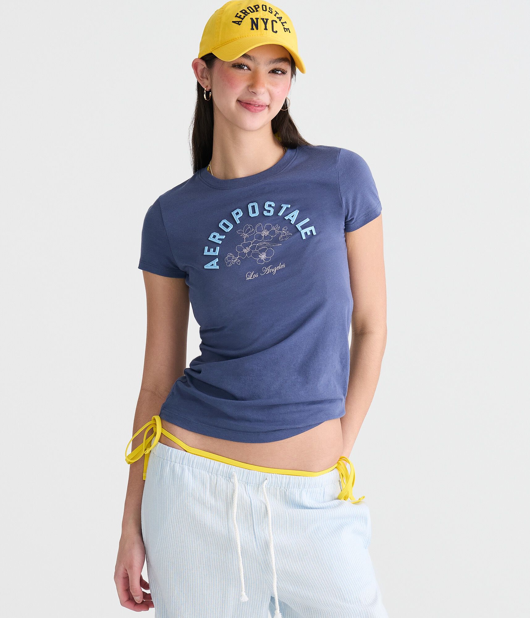 Aeropostale Flowers Appliqu&eacute; Graphic Tee