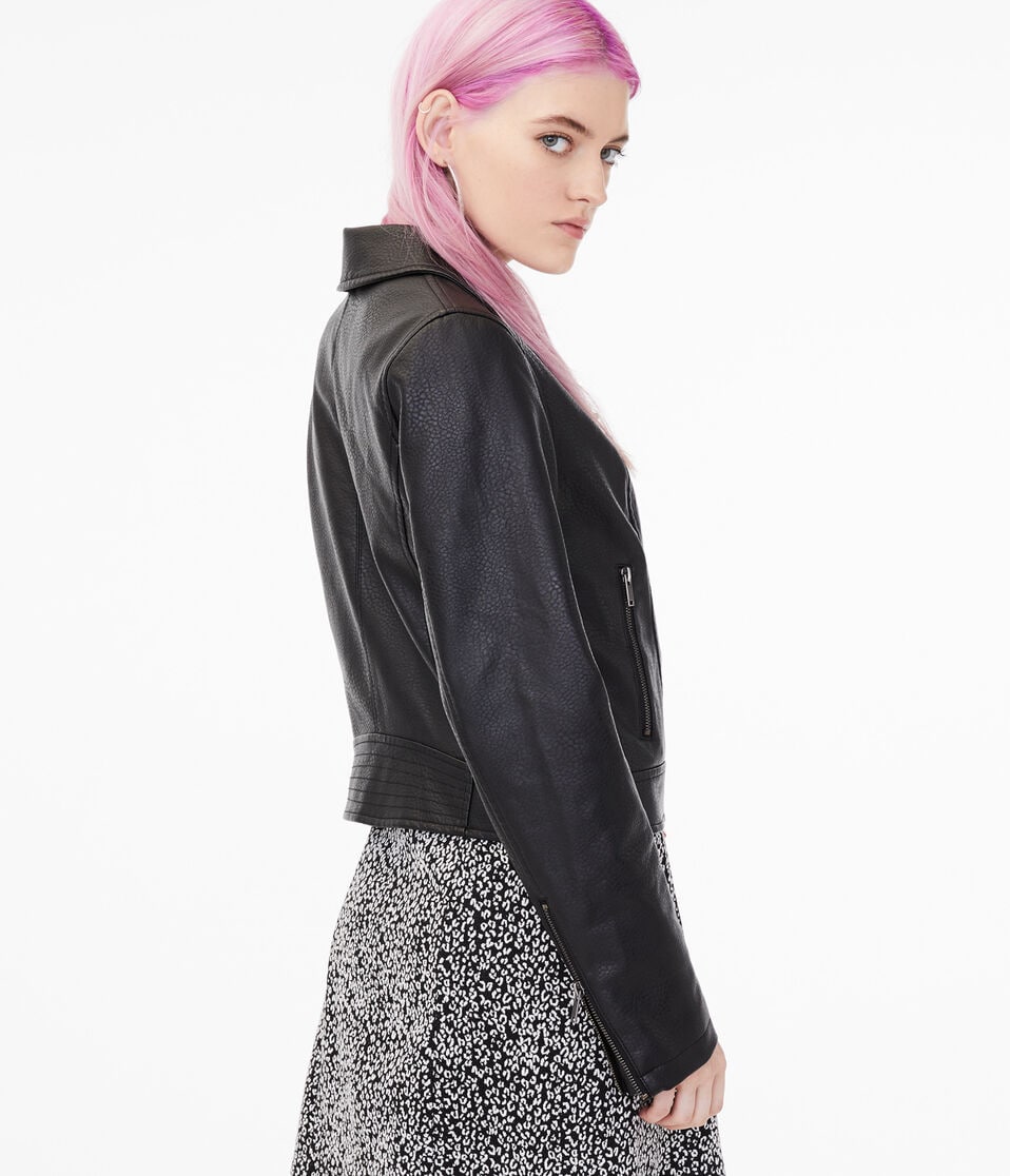 Faux Leather Moto Jacket