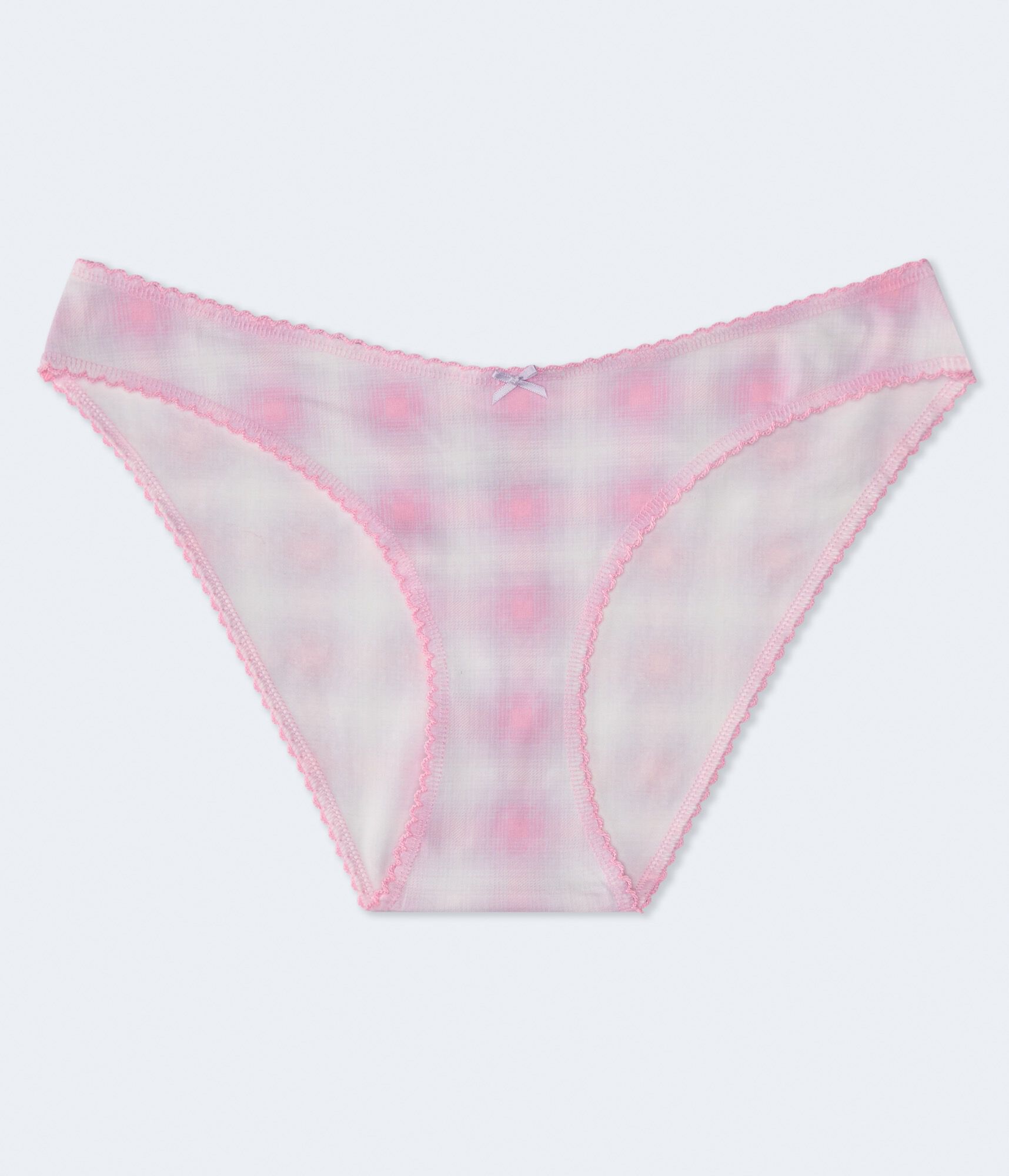 Low-Rise Pink Plaid Bikini