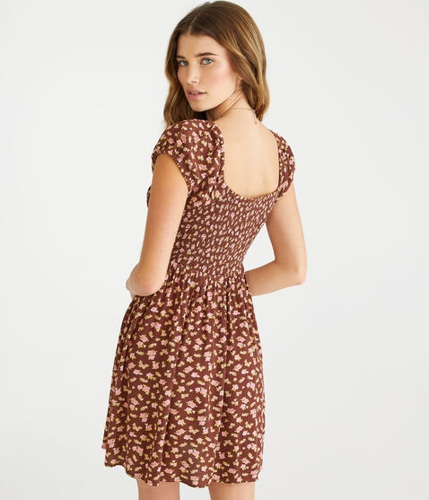 Floral Scoop-Neck Bustier Fit & Flare Dress Floral Scoop-Neck Bustier Fit & Flare Dress