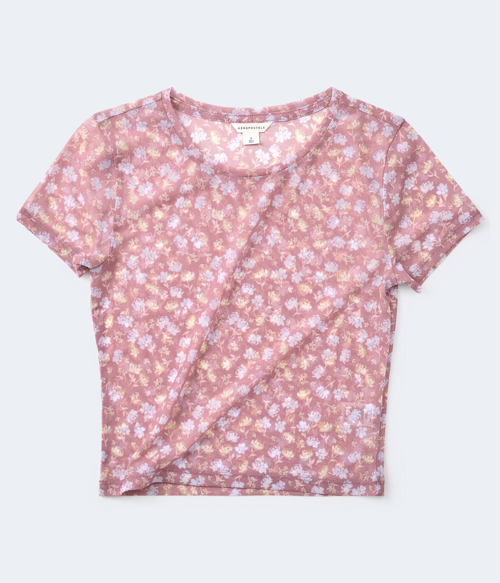 Floral Mesh Shrunken Tee