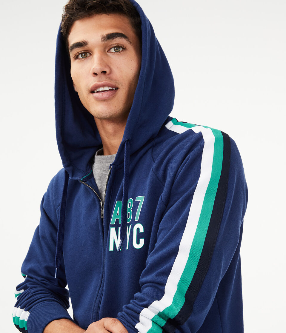 A87 Sleeve Stripe Full-Zip Hoodie***
