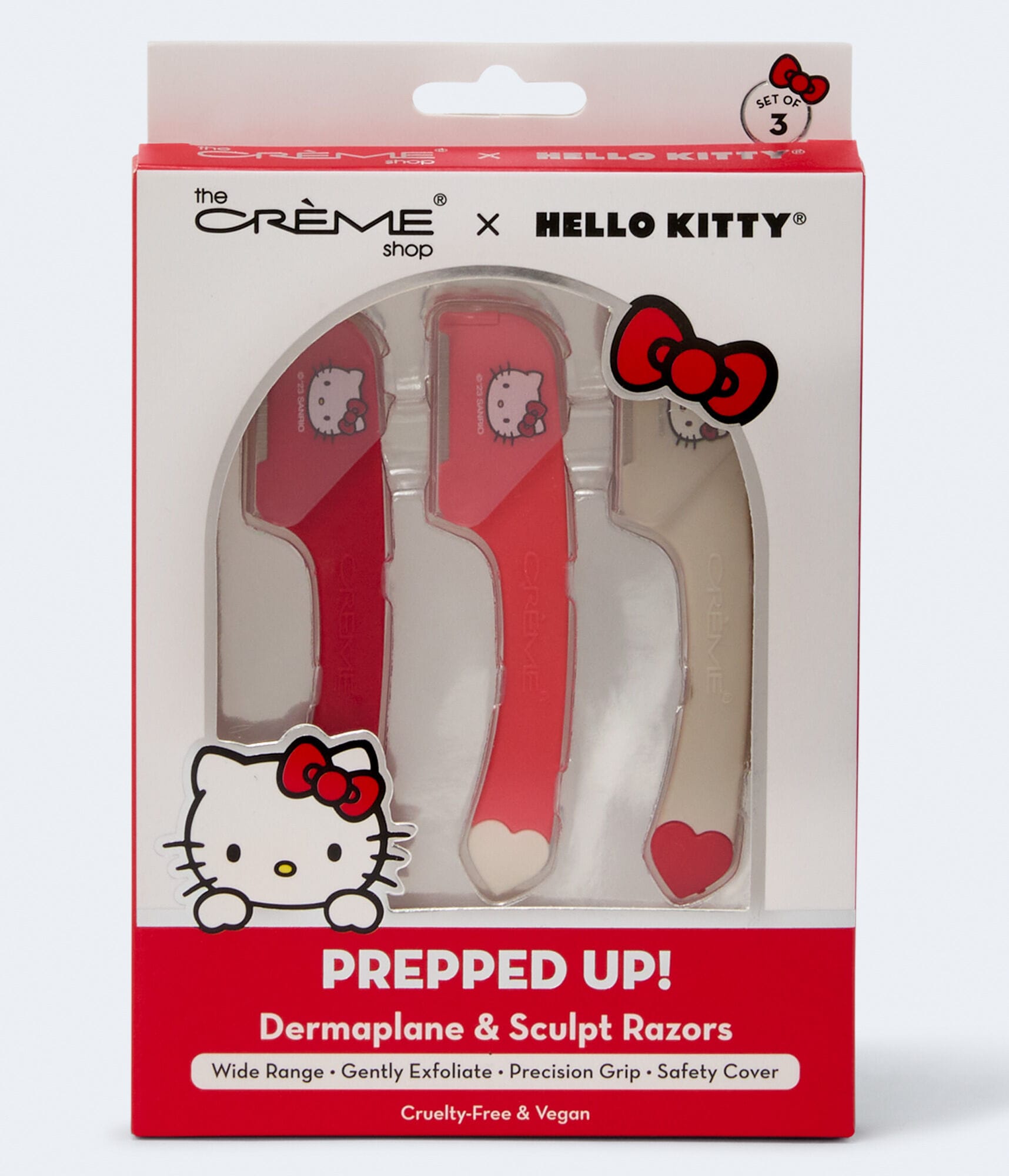 Bald Kitty Razor The Crème Shop x Hello Kitty Dermaplane Razor 3-Pack