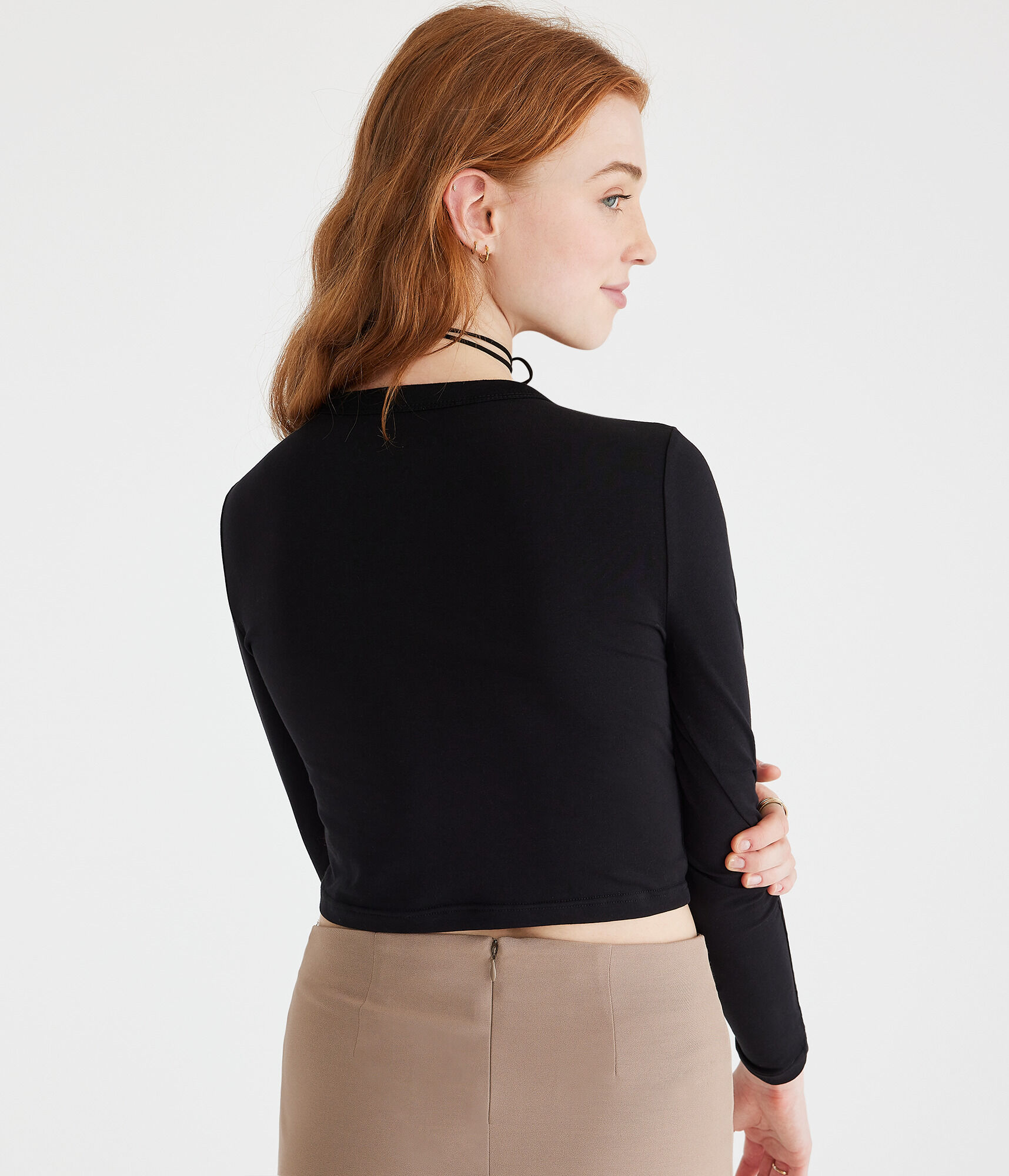 Long Sleeve Raceway Motorcycle Cropped Graphic Tee