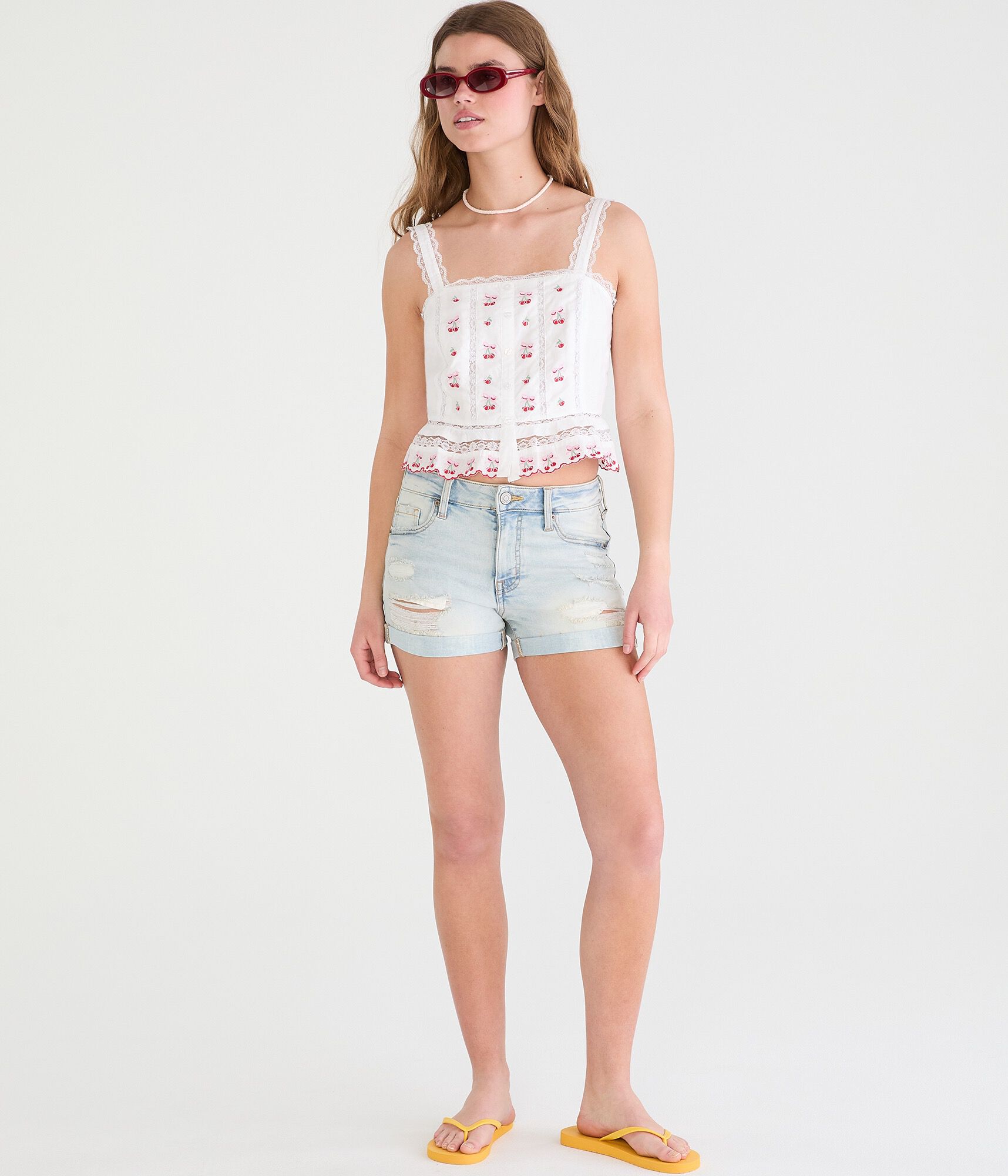 Premium Seriously Stretchy High-Waisted Denim Midi Shorts