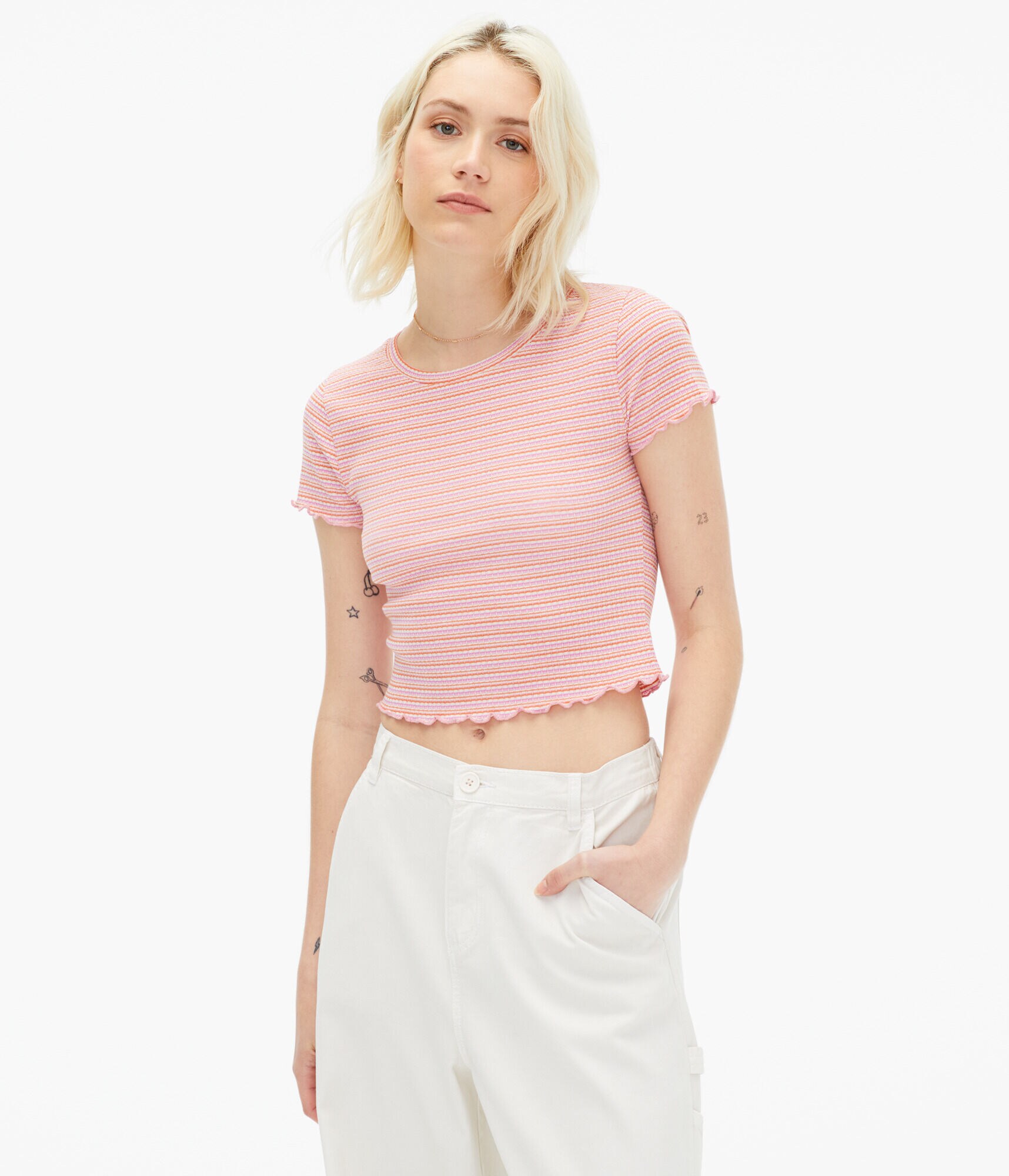 Striped Cropped Shrunken Tee