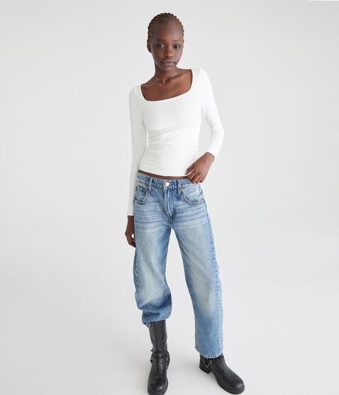 Long Sleeve Seriously Soft Sculpt Square-Neck Tee