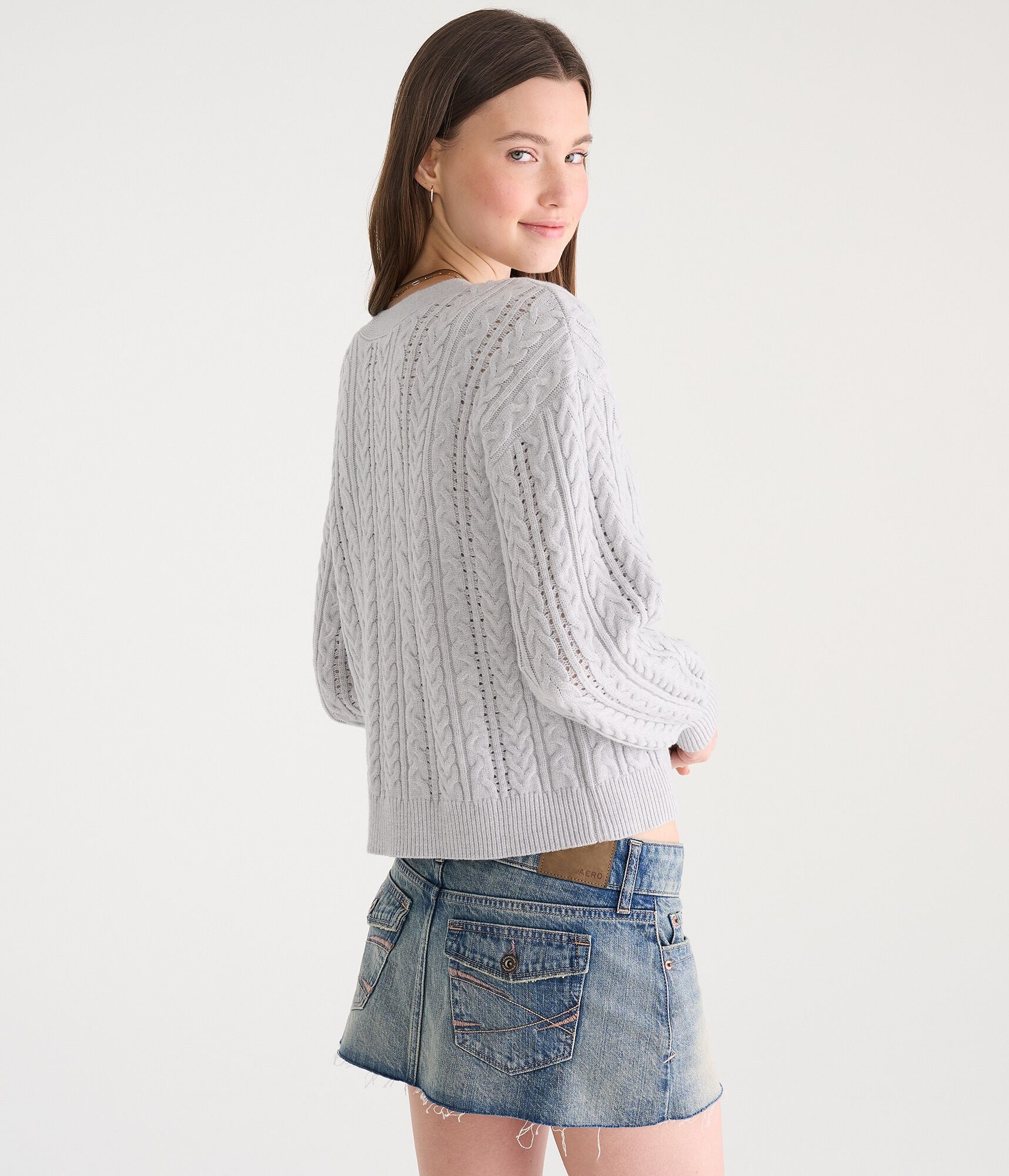 Cable Reversible Tie Cardigan