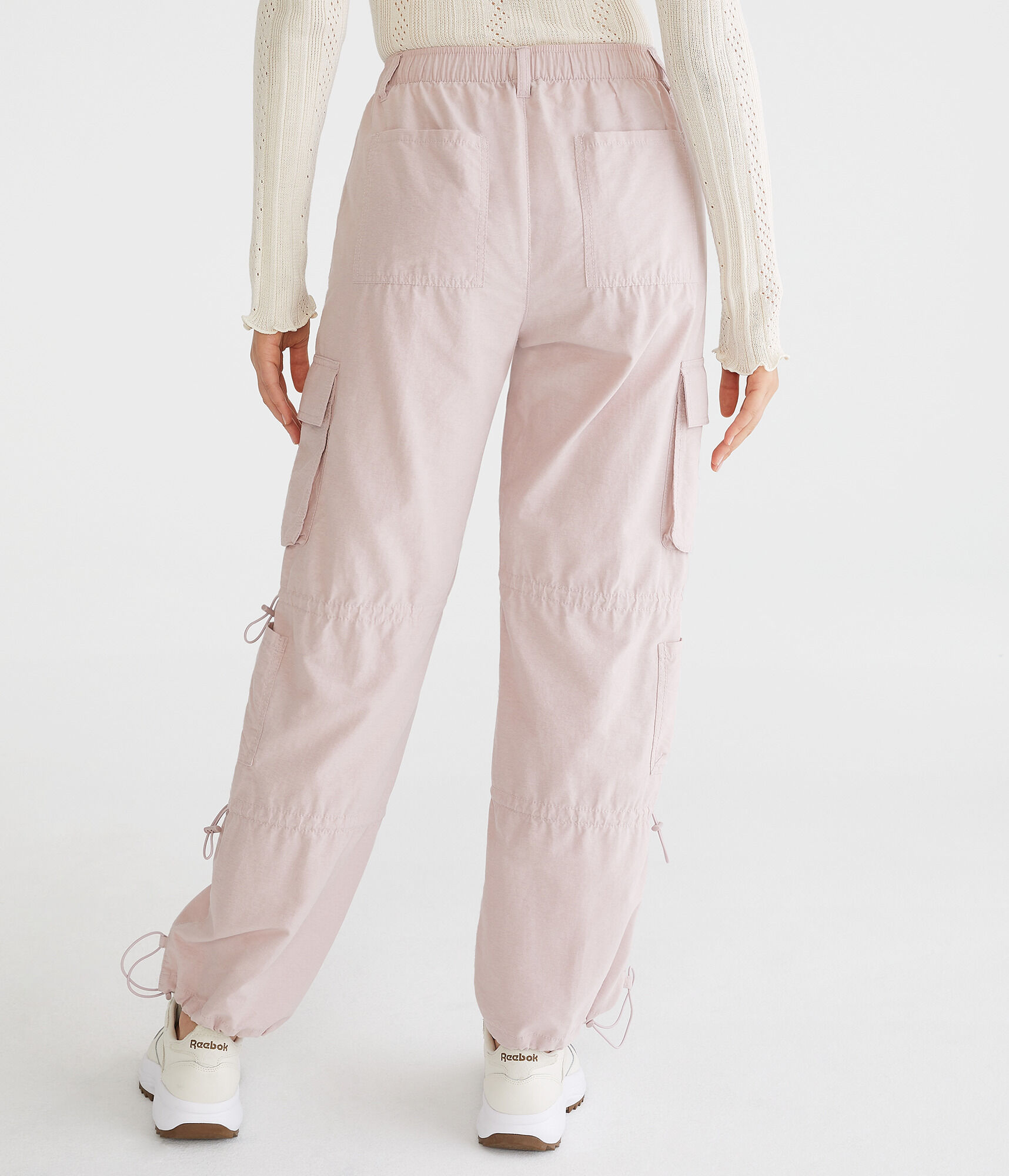 Mid-Rise Cargo Parachute Pants