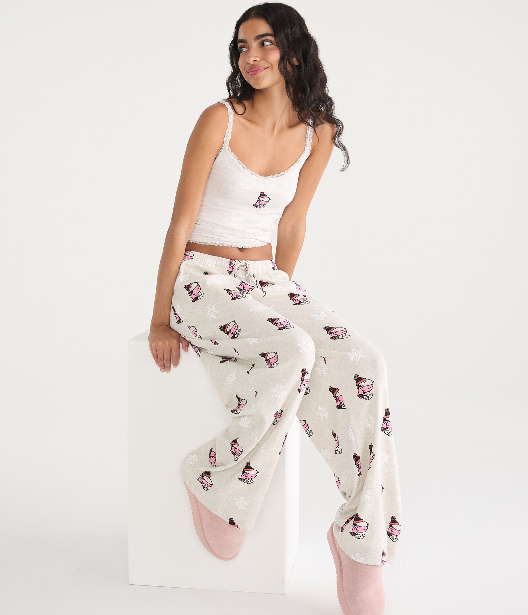 Snoopy Scarf Knit Sleep Pants