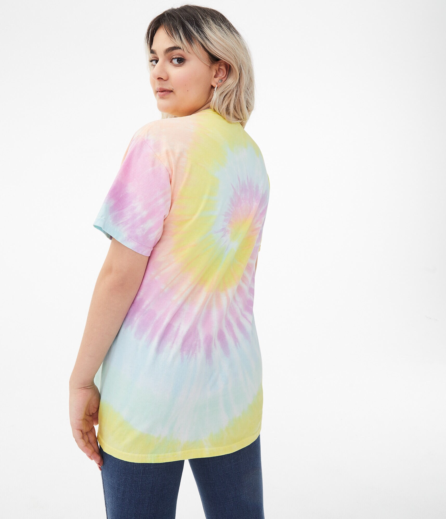 SpongeBob Rainbow Tie-Dye Boyfriend Graphic Tee
