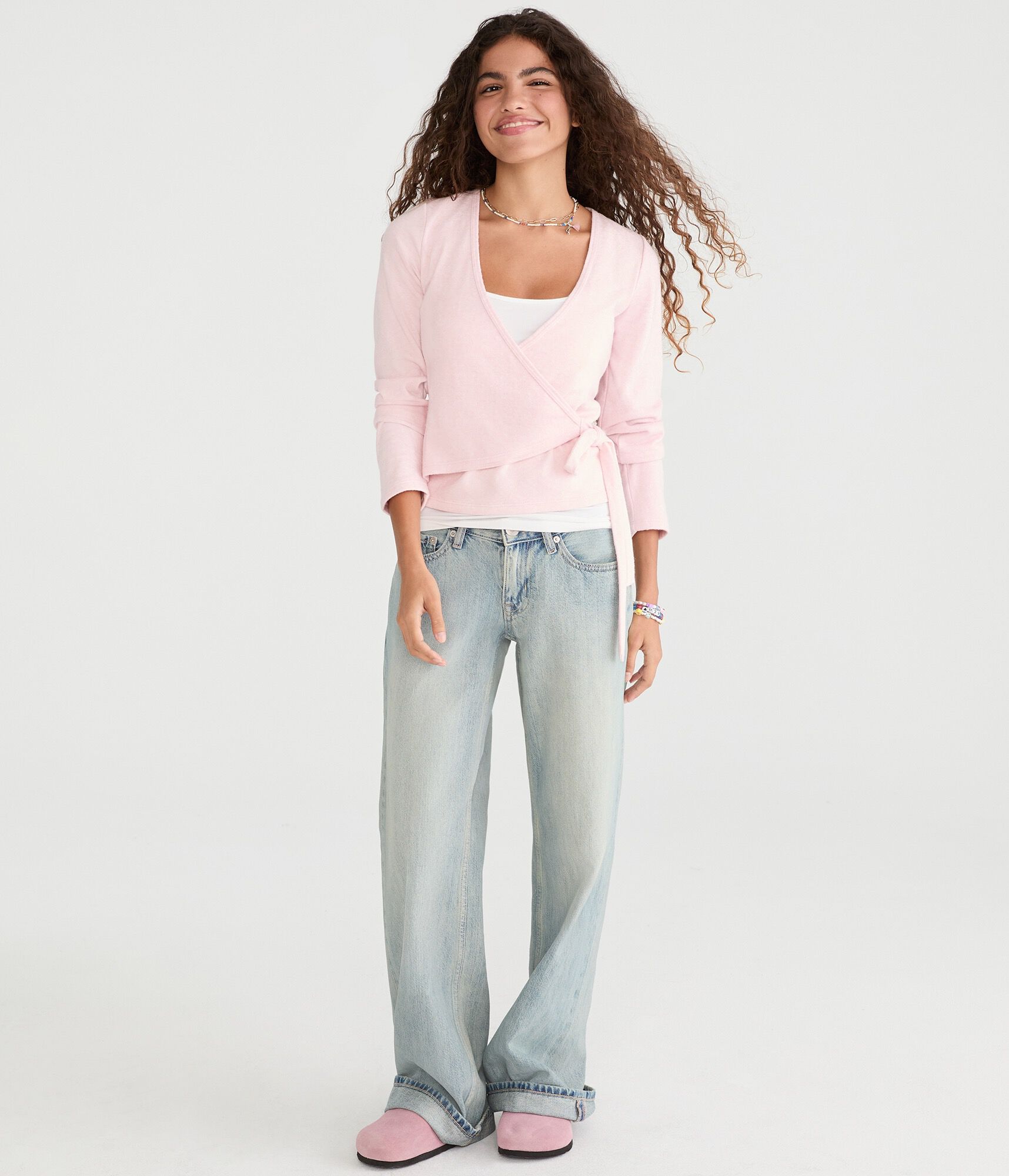 Long Sleeve Wrap-Front Top