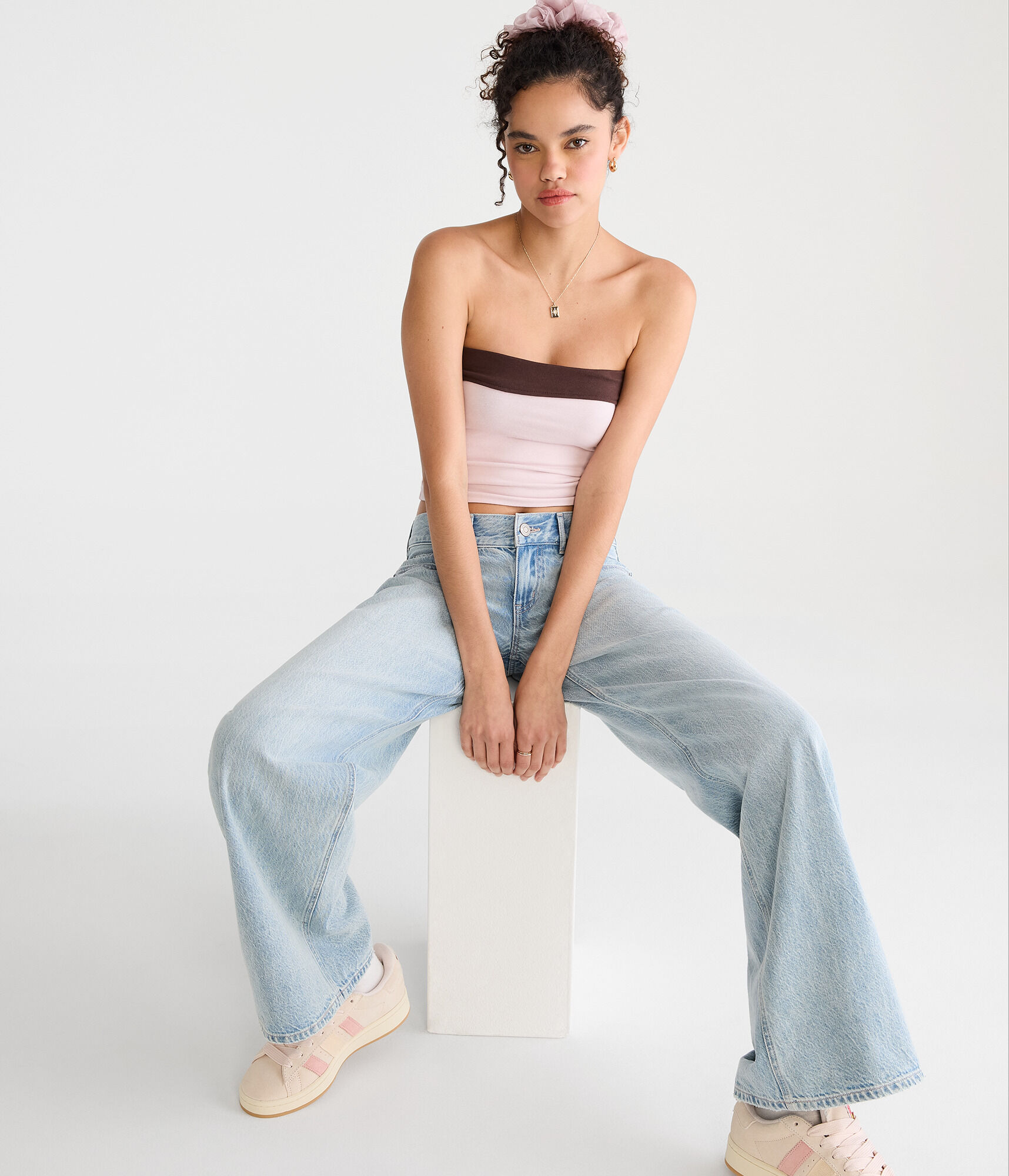 トップス COOTIE MemoryPolyesterTwillFootballTop Fold-Over Tube Top