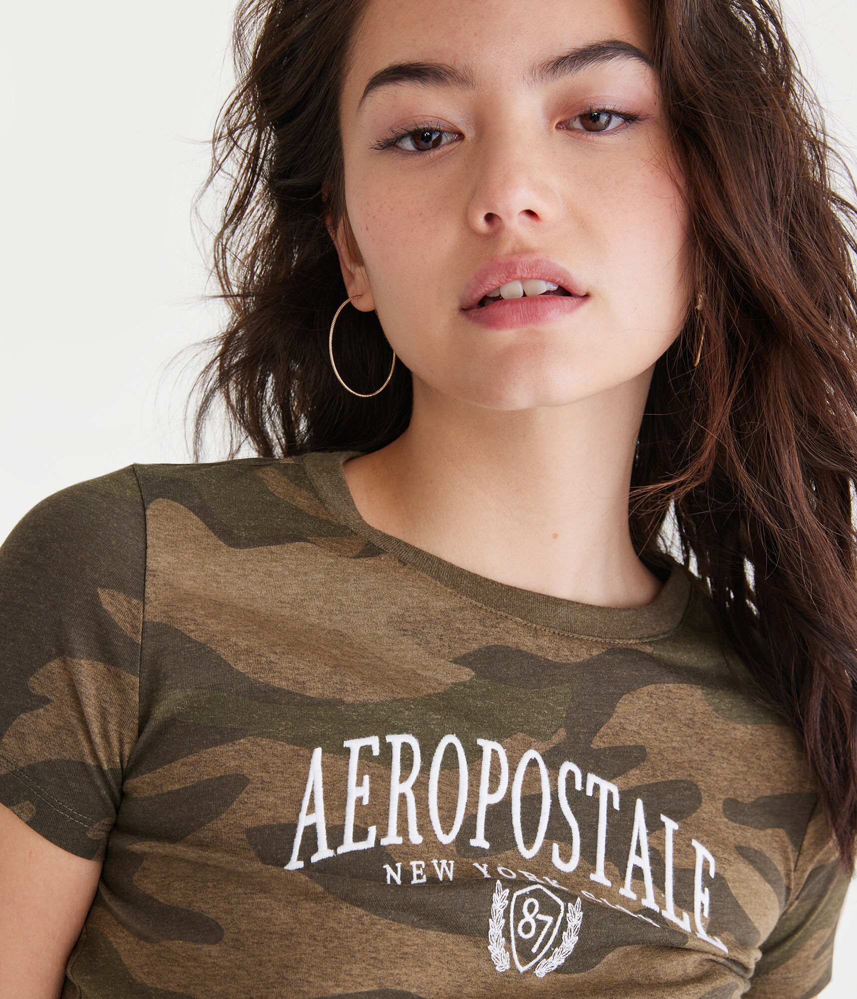 Aeropostale Crest Camo Graphic Tee