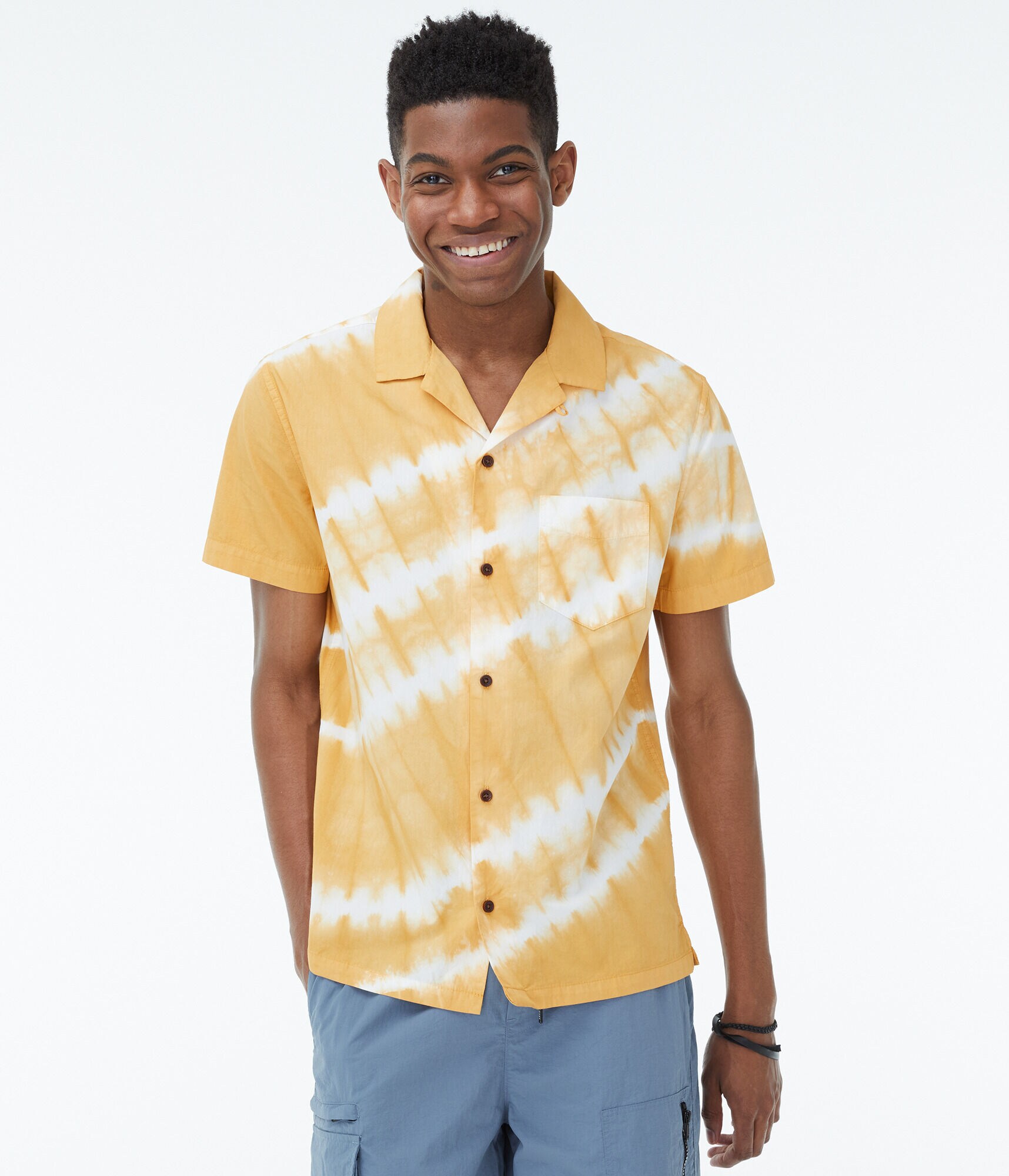 Tie-Dye Button-Down Resort Shirt