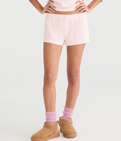 Striped Low-Rise Waffle Sleep Shorts Striped Low-Rise Waffle Sleep Shorts