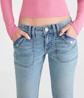 Low-Rise Flare Flap Pocket Jean