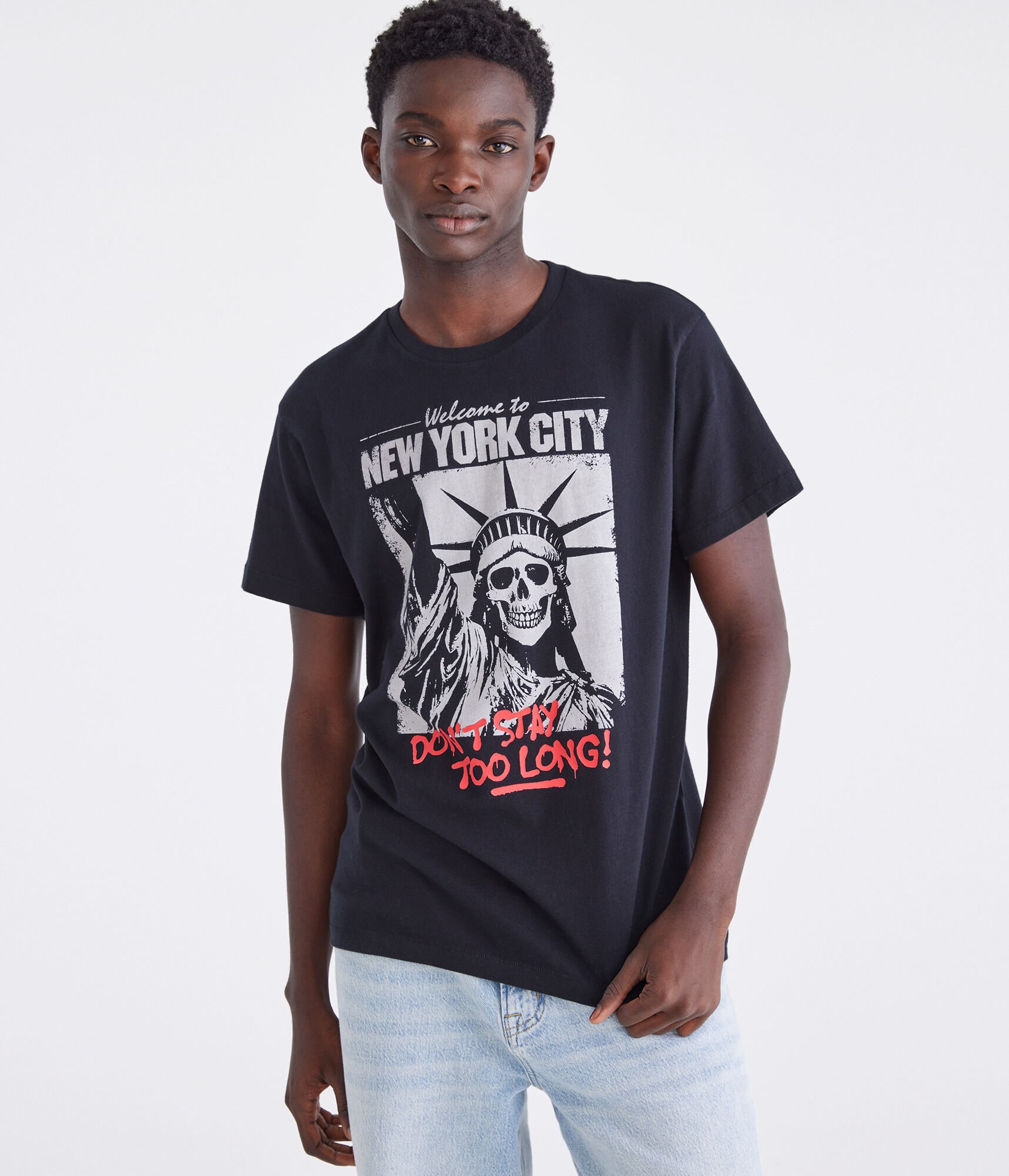 【KOOLOSET】Statue Of Liberty Half Tee Los Angeles Runs New York City Statue Of Liberty T-shirt
