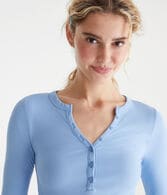 Long Sleeve Buttery Soft V-Neck Henley