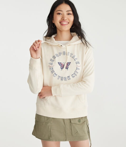 Aeropostale Butterfly Pullover Hoodie Aeropostale Butterfly Pullover Hoodie